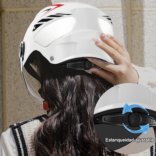 Foto 4 | Foto 4 | Casco Motocicleta Belug Abierto 3/4 Visera Doble Hd Abatible Blanco