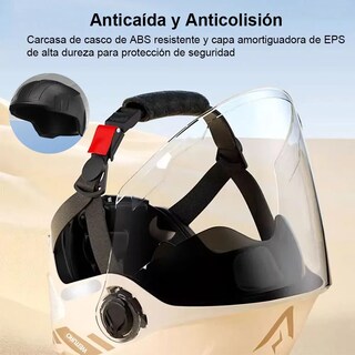 Foto 5 | Foto 5 | Casco Motocicleta Belug Abierto 3/4 Visera Doble Hd Abatible Blanco
