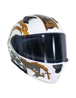 Foto 1 | Foto 1 | Casco Abatible Erok Santa Muerte Bco Dot + Mica De Regalo