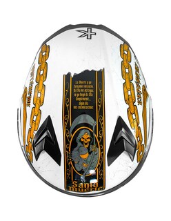 Foto 6 | Foto 6 | Casco Abatible Erok Santa Muerte Bco Dot + Mica De Regalo
