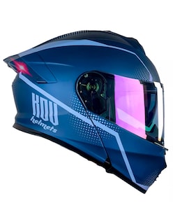 Foto 6 | Foto 6 | Casco Kov Abatible Moto Thunder Waves Azul Con Luz Led Dot