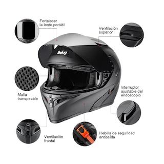 Foto 3 | Foto 3 | Casco Abatible Certificado Dot Para Moto Negro Belug Talla M