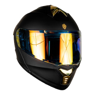 Foto 1 | Foto 1 | Kov Casco Thunder Solido Negro Mate Dorado G