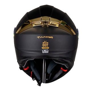 Foto 2 | Foto 2 | Kov Casco Thunder Solido Negro Mate Dorado G