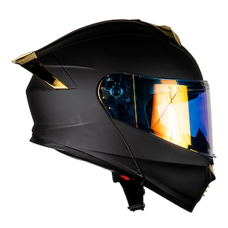 Foto 3 | Foto 3 | Kov Casco Thunder Solido Negro Mate Dorado G