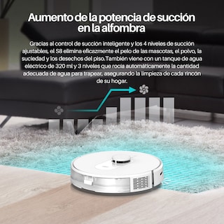 Foto 3 | Foto 3 | Robot Aspiradora Inteligente 360 Smart Life S8 Barre color Blanco Trapea Y Autocarga Compatible con Alexa Y Google