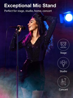 Foto 7 | Foto 7 | Soporte Para Micrófono Soporte De Micrófono Innogear Con Base Pesada De 34 A 60 Pulgadas - Venta Internacional.