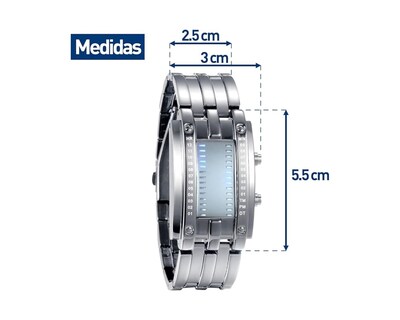 Foto 3 | Foto 3 | Reloj Led Bluelander Binario color Plata de Acero Inoxidable Impermeable 30 Metros para Hombre