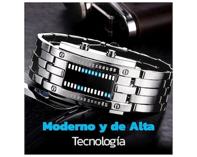 Foto 5 | Foto 5 | Reloj Led Bluelander Binario color Plata de Acero Inoxidable Impermeable 30 Metros para Hombre