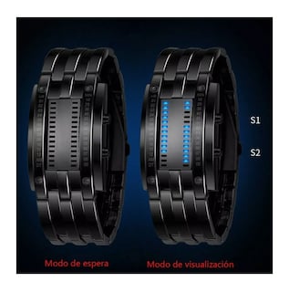 Foto 2 | Foto 2 | Reloj Electrónico Curioso Binario Con Luz Led Elegante Negro
