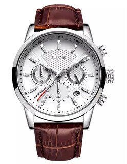 Foto 1 | Foto 1 | Reloj Clasico Marca Lige Para Hombre Crono Blanco Cafe