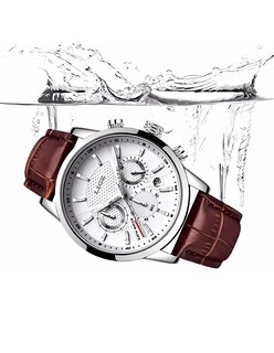 Foto 4 | Foto 4 | Reloj Clasico Marca Lige Para Hombre Crono Blanco Cafe