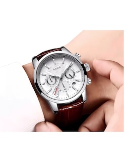 Foto 5 | Foto 5 | Reloj Clasico Marca Lige Para Hombre Crono Blanco Cafe
