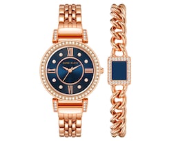 Set de Reloj y Pulsera Anne Klein Ak2928nvst color Oro Rosado Análogo Unitalla