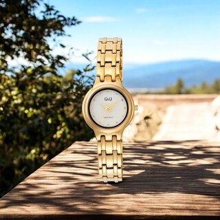 Foto 2 | Foto 2 | Reloj Q&Q F20A-003PY Dorado para Mujer