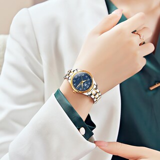 Foto 2 | Foto 2 | Reloj Olevs Azul Acero Inoxidable Plateado para Mujer - Venta Internacional