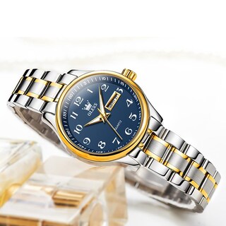 Foto 4 | Foto 4 | Reloj Olevs Azul Acero Inoxidable Plateado para Mujer - Venta Internacional