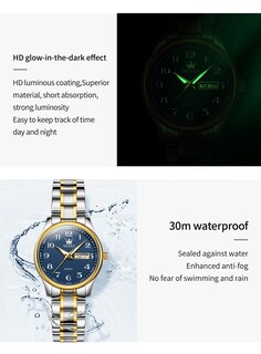 Foto 5 | Foto 5 | Reloj Olevs Azul Acero Inoxidable Plateado para Mujer - Venta Internacional