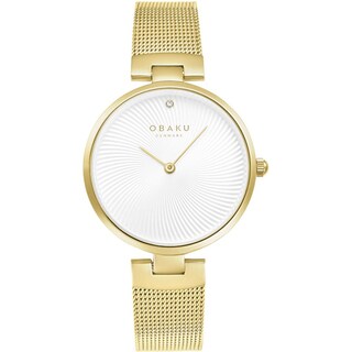 Foto 1 | Foto 1 | Reloj Obaku Denmark V256lxgimg Diamant Con Inscrustación De Diamante Y Chapado-dorado