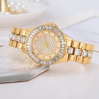 Foto 3 | Foto 3 | Reloj Dzg Lujosa Tira De Acero Con Forma De Diamante Completo Para Mujer - Venta Internacional.