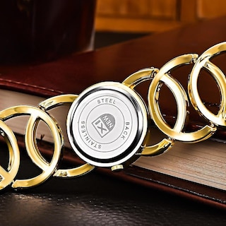 Foto 4 | Foto 4 | Reloj Despertador Huoguo De Acero Inoxidable Chapado En Oro Para Mujer - Venta Internacional.