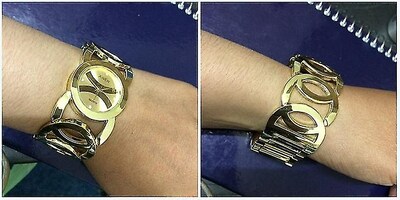 Foto 5 | Foto 5 | Reloj Despertador Huoguo De Acero Inoxidable Chapado En Oro Para Mujer - Venta Internacional.