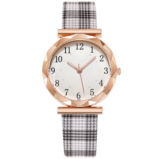 Foto 1 | Foto 1 | Reloj Huoguo Correa A Cuadros Luminosa A La Moda Retro Para Mujer - Venta Internacional.