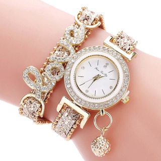 Foto 2 | Foto 2 | Reloj Huoguo Ladies Love Correa De Piel Con Diamante De 28 Mm - Venta Internacional.