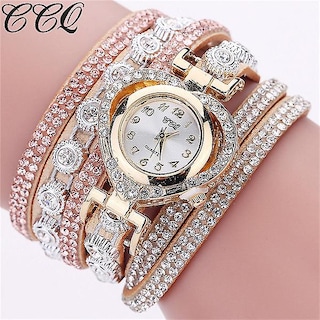 Foto 1 | Foto 1 | Reloj Huoguo Ccq Pulsera Vintage De Cristal Con Diamantes De Imitación Para Mujer - Venta Internacional.
