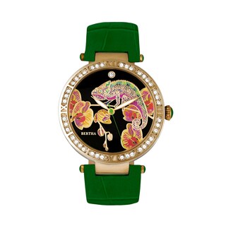 Foto 1 | Foto 1 | Reloj Bertha Camilla - Brazalete De Piel De Madreperla  Color Verde - Venta Internacional.