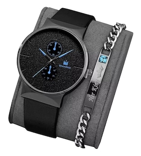 Foto 1 | Foto 1 | Set De Reloj Para Hombre De Cuarzo De Negocios Pulsera, Negro