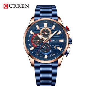 Foto 1 | Foto 1 | Reloj Curren Kred612005 Kred612005 Con Caja De Acero Inoxidable Oro Rosa Y Tablero Azul
