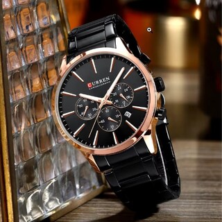 Foto 4 | Foto 4 | Reloj de Pulsera Curren 8435 Kred7301 con Caja de Acero Inoxidable Tono Negro y Tablero Negro