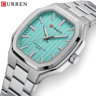 Foto 2 | Foto 2 | Reloj de Pulsera Curren 8458 Kree0501 con Caja de Acero Inoxidable Tono Plateado y Tablero Celeste
