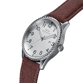 Foto 4 | Foto 4 | Brazalete De Cuero Revestido De Lona Con Fecha De Reloj Elevon Crosswind - Venta Internacional.