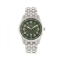 Reloj Elevon Garrison - Brazalete Con Fecha Para Hombre  Color Plateado Y Verde - Venta Internacional.
