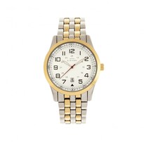 Reloj Elevon Garrison - Brazalete Con Caja De Fecha De 42 Mm  Color Dorado Y Blanco - Venta Internacional.