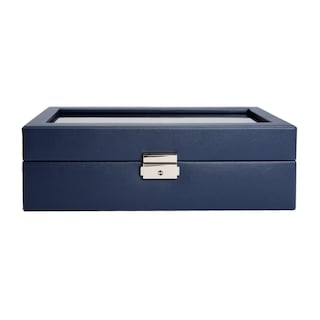 Foto 1 | Foto 1 | Caja De Relojes Wolf Heritage De Piel Sintética Azul Marino De 5 Piezas - Venta Internacional.