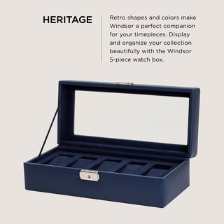 Foto 2 | Foto 2 | Caja De Relojes Wolf Heritage De Piel Sintética Azul Marino De 5 Piezas - Venta Internacional.