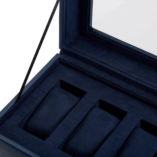 Foto 3 | Foto 3 | Caja De Relojes Wolf Heritage De Piel Sintética Azul Marino De 5 Piezas - Venta Internacional.