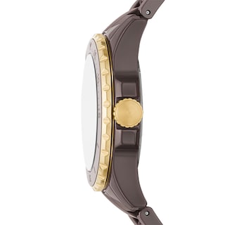 Foto 4 | Foto 4 | Reloj Fossil Stella Ce1122 Para Dama Esfera Marrón Brillante, Brazalete De Cerámica, Resistente Al Agua 50m