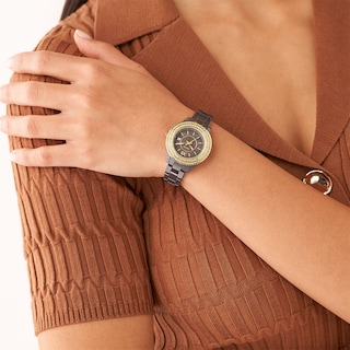 Foto 6 | Foto 6 | Reloj Fossil Stella Ce1122 Para Dama Esfera Marrón Brillante, Brazalete De Cerámica, Resistente Al Agua 50m