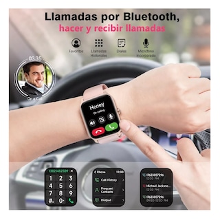 Foto 2 | Foto 2 | Smartwatch 1.8'' Reloj Inteligente con Bluetooth Rosa