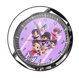 Reloj Analógico de Cuarzo Bts Modelo Chibi color Negro