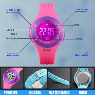 Foto 5 | Foto 5 | Venta Internacional - Reloj Uswat Kids Sports Led Impermeable Con Alarma, 50 M