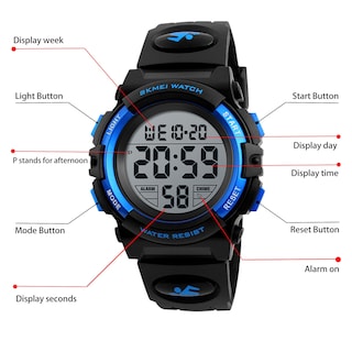 Foto 6 | Foto 6 | Venta Internacional - Reloj Infantil Veiley 01-blue 50 m Impermeable con Alarma para Niños