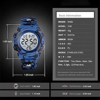 Foto 4 | Foto 4 | Venta Internacional - Reloj Bozlun, Camuflaje Digital Para Niños, Azul, 50 M, Resistente Al Agua