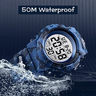 Foto 5 | Foto 5 | Venta Internacional - Reloj Bozlun, Camuflaje Digital Para Niños, Azul, 50 M, Resistente Al Agua