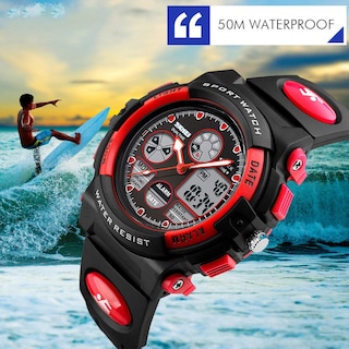 Foto 3 | Foto 3 | Venta Internacional - Reloj Tephea Kids Digital Deportivo con Alarma LED y Cronómetro Rojo