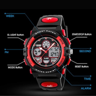 Foto 4 | Foto 4 | Venta Internacional - Reloj Tephea Kids Digital Deportivo con Alarma LED y Cronómetro Rojo